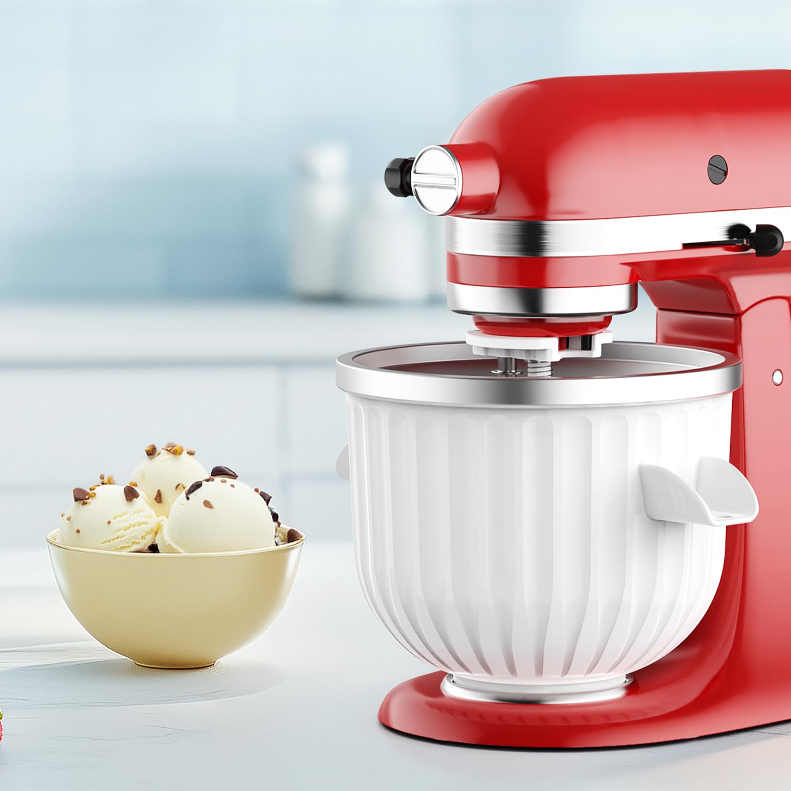 Kitchen Appliances Manufacturers - 2-Liter-Eiscreme-Aufsatz für KitchenAid Standmixer, passend für