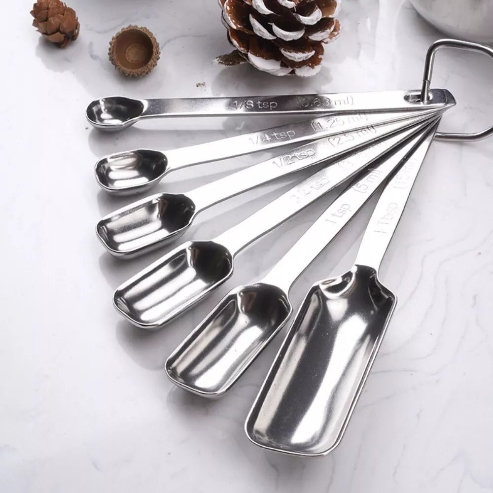 Kitchen Appliances Manufacturers - 6 Stück Edelstahl Messlöffel mit Waage